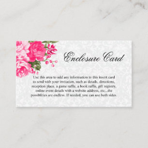 Tarjeta De Recepción Flores Rosadas Bonitas