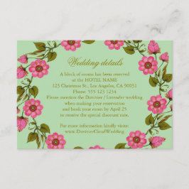 Tarjeta De Recepción Flores rosadas | Ca De Detalles Del boda