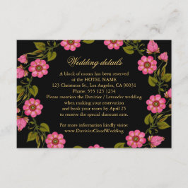 Tarjeta De Recepción Flores rosadas | Ca De Detalles Del boda