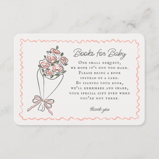 Tarjeta De Recepción Flores rosas en el mercado de libros florales para (Anverso)