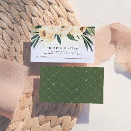 Tarjeta De Recepción Flores rosas Rubor Baby Shower Diaper Raffle