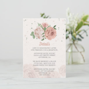 Tarjeta De Recepción flores rosas ruidosas vegetación botánica