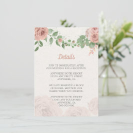 Tarjeta De Recepción flores rosas ruidosas vegetación botánica