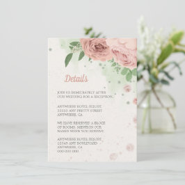 Tarjeta De Recepción flores rosas ruidosas vegetación botánica