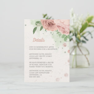Tarjeta De Recepción flores rosas ruidosas vegetación botánica