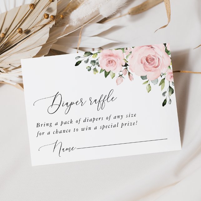 Tarjeta De Recepción Flores Rubor, flores rosadas, boho, pañales (Subido por el creador)