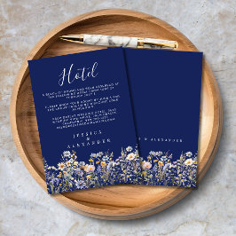Tarjeta De Recepción Flores salvajes azul turquesa Elegante Hotel Boda 
