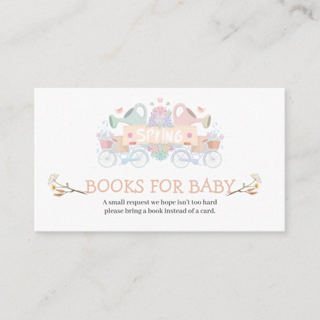 Tarjeta De Recepción Flores salvajes de primavera: libros de Baby Showe (Anverso)
