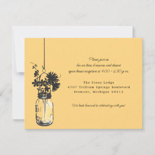 Tarjeta de recepción Flores salvajes y Mason Jar