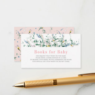 Tarjeta De Recepción Flores silvestres acuarelas Baby Shower Books para