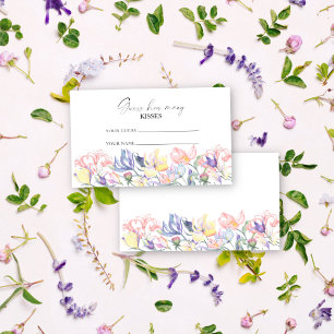 Tarjeta De Recepción Flores silvestres - adivina cuántos besos juego de