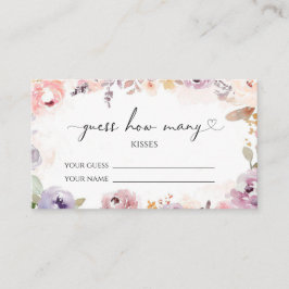 Tarjeta De Recepción Flores silvestres adivinan cuántos besos de juego 
