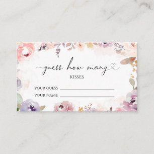 Tarjeta De Recepción Flores silvestres adivinan cuántos besos de juego 