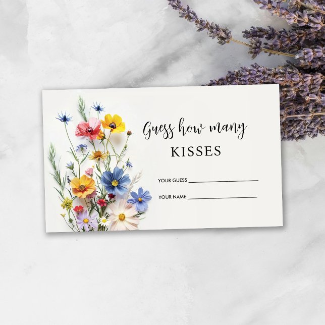 Tarjeta De Recepción Flores silvestres adivinan cuántos besos de juego  (Subido por el creador)