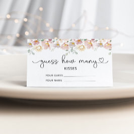 Tarjeta De Recepción Flores silvestres adivinan cuántos besos de juego 