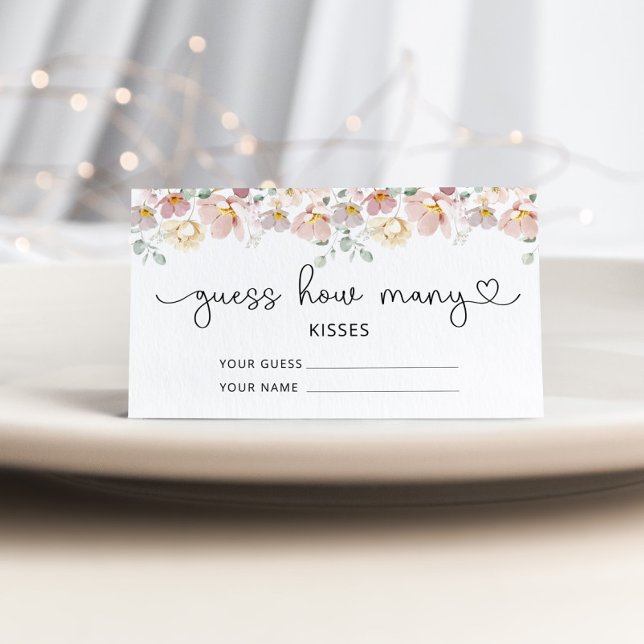 Tarjeta De Recepción Flores silvestres adivinan cuántos besos de juego  (Subido por el creador)