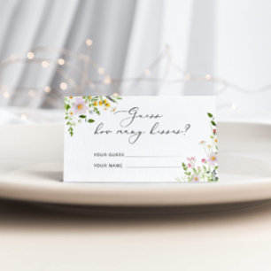 Tarjeta De Recepción Flores silvestres adivinan cuántos besos de juego 