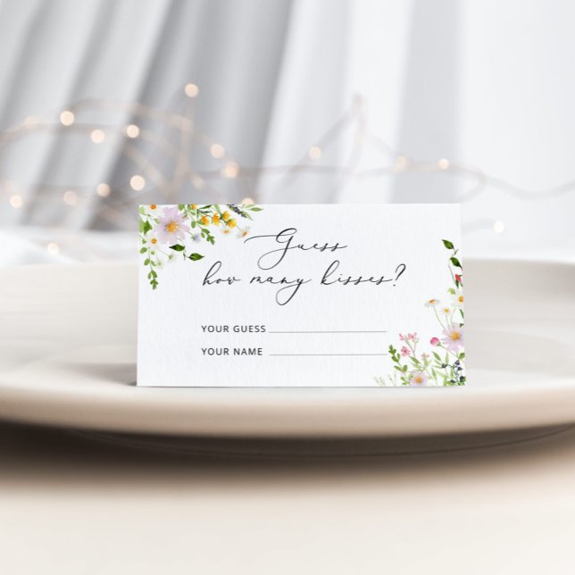 Tarjeta De Recepción Flores silvestres adivinan cuántos besos de juego  (Subido por el creador)
