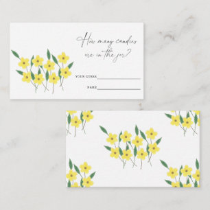 Tarjeta De Recepción Flores silvestres amarillas Adivinan cuántos cañon
