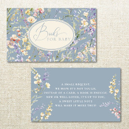 Tarjeta De Recepción Flores Silvestres Azul Dusty Para Bebés