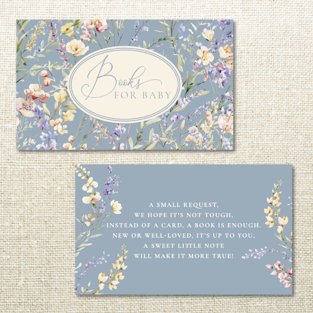 Tarjeta De Recepción Flores Silvestres Azul Dusty Para Bebés (Subido por el creador)