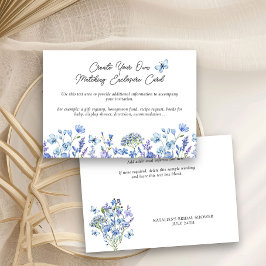 Tarjeta De Recepción Flores Silvestres Azules Manta Floral Delicada