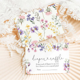 Tarjeta De Recepción Flores silvestres Baby Shower Diaper Raffle