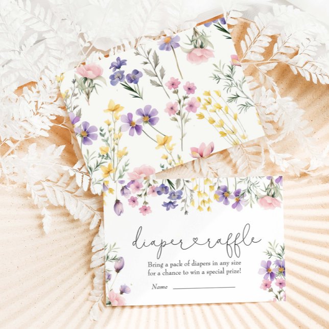 Tarjeta De Recepción Flores silvestres Baby Shower Diaper Raffle (Subido por el creador)