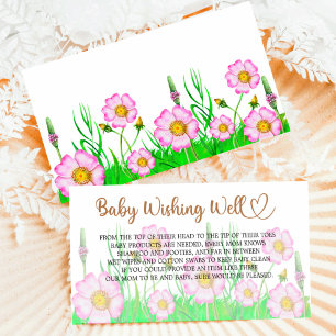 Tarjeta De Recepción Flores silvestres bebé en flor de la ducha de bebé