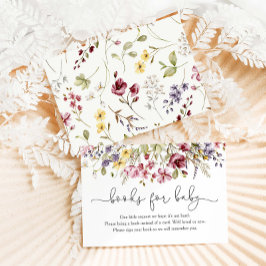 Tarjeta De Recepción Flores Silvestres Beben En Los Libros De Ducha Par