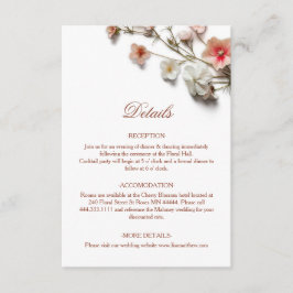 Tarjeta De Recepción Flores silvestres blancas 3D