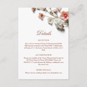 Tarjeta De Recepción Flores silvestres blancas 3D