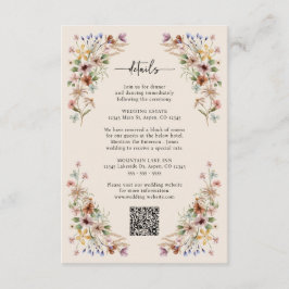 Tarjeta De Recepción Flores Silvestres Boho Vintage