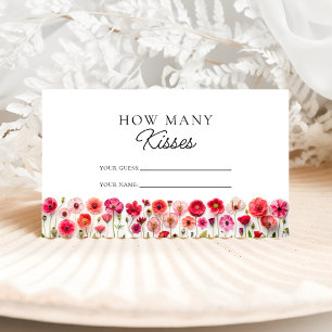 Tarjeta De Recepción Flores silvestres cuántos besos de juego de novias