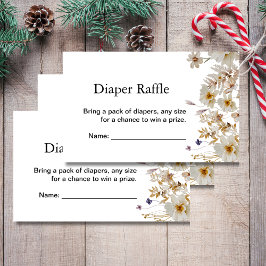 Tarjeta De Recepción Flores silvestres de boho rústico de invierno