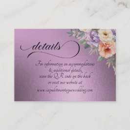 Tarjeta De Recepción Flores silvestres de primavera, código QR - Lavand