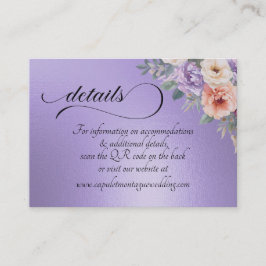Tarjeta De Recepción Flores Silvestres de Primavera, Código QR - Lila A