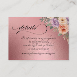Tarjeta De Recepción Flores silvestres de primavera, código QR - Rosa d