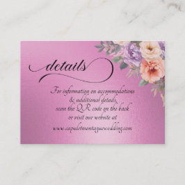 Tarjeta De Recepción Flores silvestres de primavera, código QR - Rosa i
