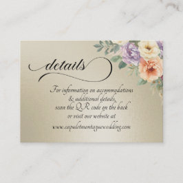 Tarjeta De Recepción Flores silvestres de primavera, código QR - Trigo