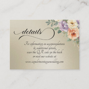 Tarjeta De Recepción Flores silvestres de primavera, código QR - Trigo