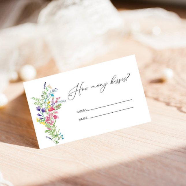 Tarjeta De Recepción Flores silvestres de verano adivinan cuántos besos (Subido por el creador)