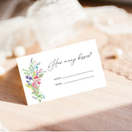 Tarjeta De Recepción Flores silvestres de verano adivinan cuántos besos