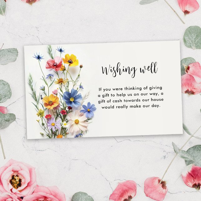 Tarjeta De Recepción Flores silvestres deseando una ducha nupcial (Subido por el creador)