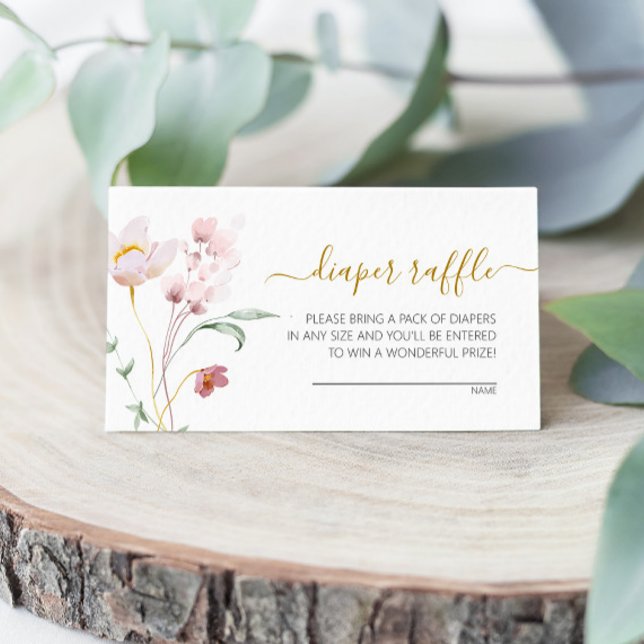 Tarjeta De Recepción Flores silvestres Gentle Baby Shower Diaper Raffle (Subido por el creador)
