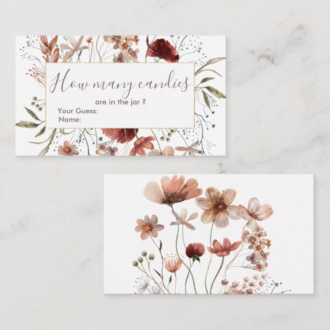 Tarjeta De Recepción Flores silvestres otoñales adivinan cuántos canadi (Anverso / Reverso)