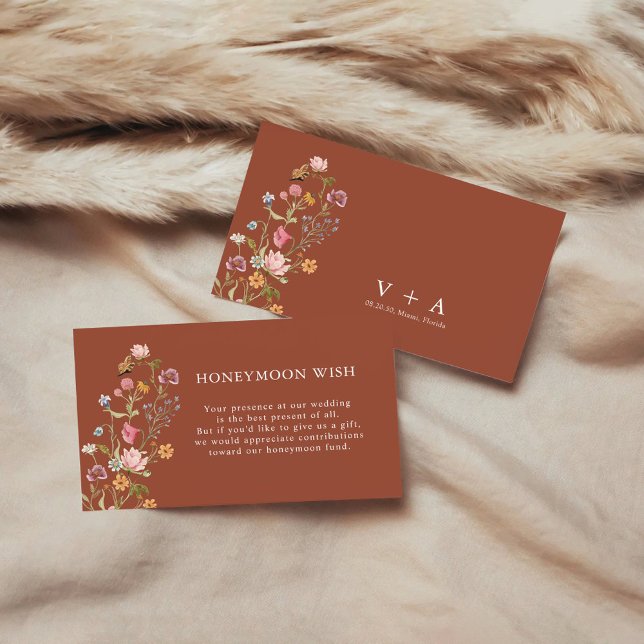 Tarjeta De Recepción Flores silvestres para la luna de miel (Subido por el creador)