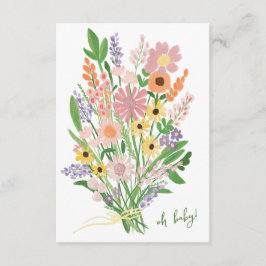 Tarjeta De Recepción Flores silvestres Personalizado pintado a mano Bab