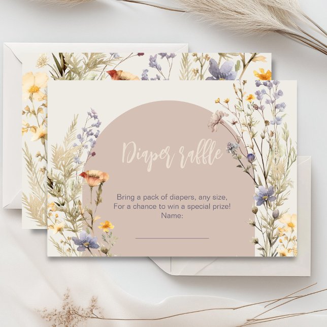 Tarjeta De Recepción Flores silvestres pradera elegante boho bebé ducha (Little wildflower baby shower invitation rustic boho watercolor botanical meadow, baby in bloom)