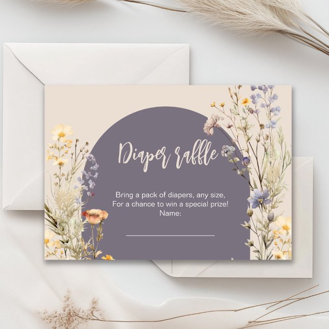 Tarjeta De Recepción Flores silvestres pradera elegante boho bebé ducha (A little wildflower elegant rustic boho watercolor baby shower invitation, baby in bloom)